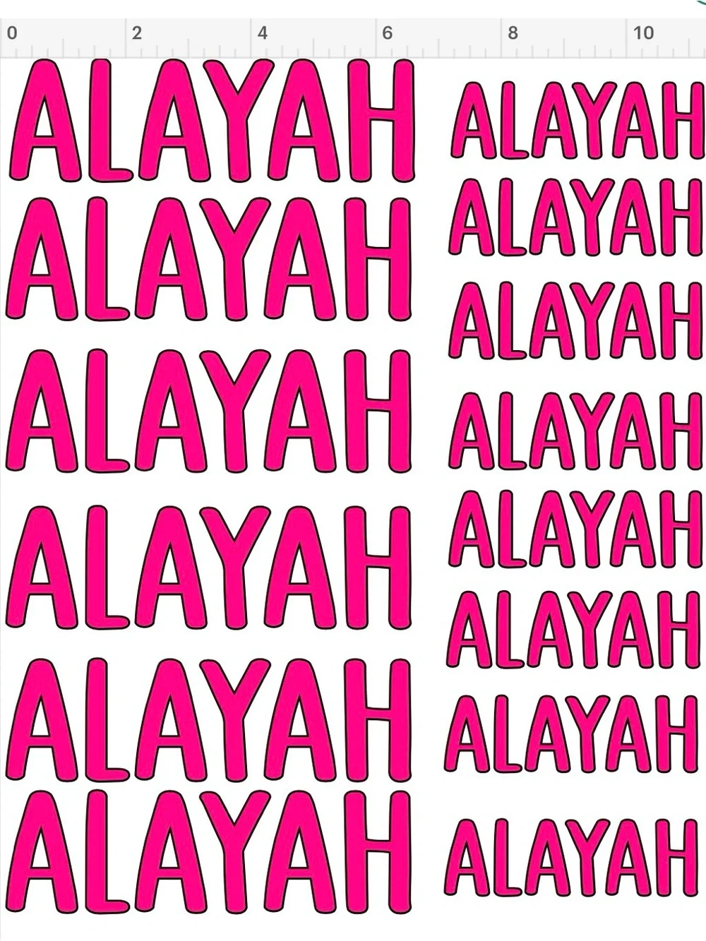 Personalized vinyl decal set